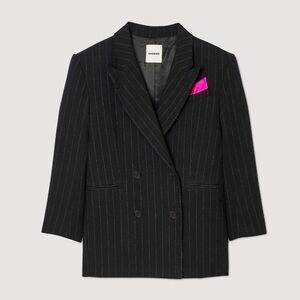 Sandro Black Pinstripe Blazer